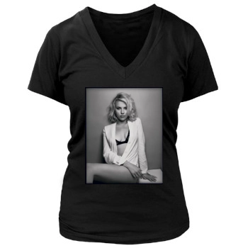 Scarlett Johansson Women's Deep V-Neck TShirt