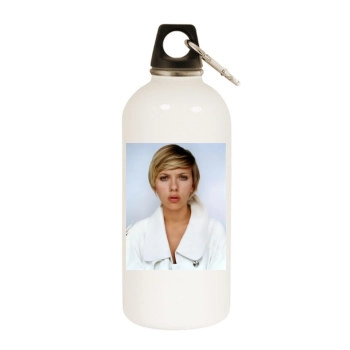 Scarlett Johansson White Water Bottle With Carabiner