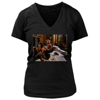 Scarlett Johansson Women's Deep V-Neck TShirt