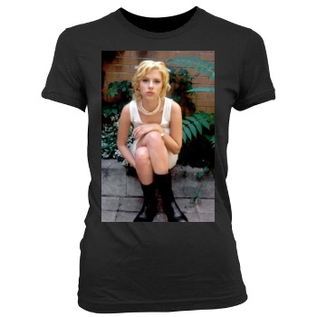 Scarlett Johansson Women's Junior Cut Crewneck T-Shirt