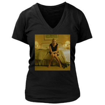 Scarlett Johansson Women's Deep V-Neck TShirt