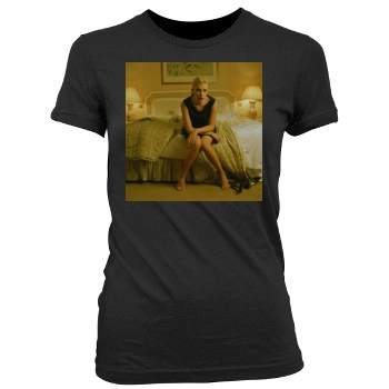 Scarlett Johansson Women's Junior Cut Crewneck T-Shirt