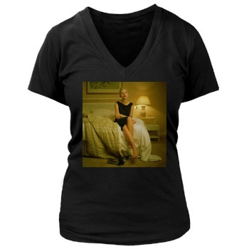 Scarlett Johansson Women's Deep V-Neck TShirt