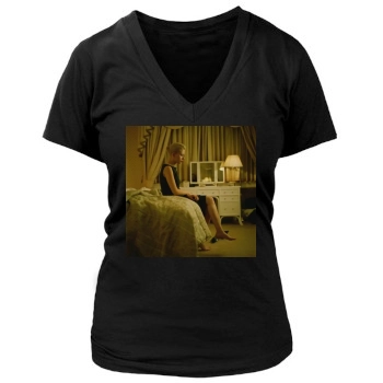 Scarlett Johansson Women's Deep V-Neck TShirt