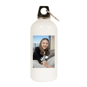 Scarlett Johansson White Water Bottle With Carabiner