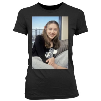 Scarlett Johansson Women's Junior Cut Crewneck T-Shirt