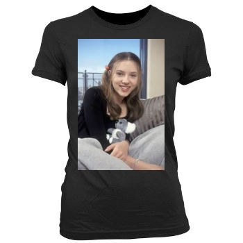 Scarlett Johansson Women's Junior Cut Crewneck T-Shirt