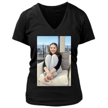 Scarlett Johansson Women's Deep V-Neck TShirt