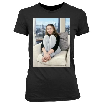 Scarlett Johansson Women's Junior Cut Crewneck T-Shirt