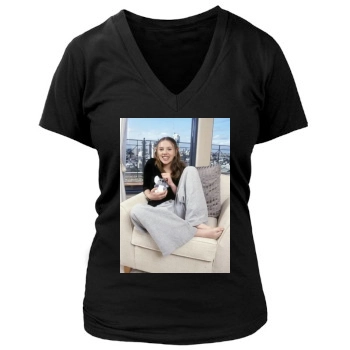 Scarlett Johansson Women's Deep V-Neck TShirt