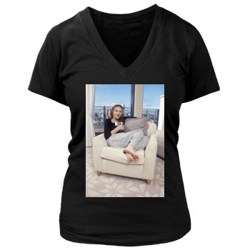 Scarlett Johansson Women's Deep V-Neck TShirt