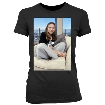 Scarlett Johansson Women's Junior Cut Crewneck T-Shirt