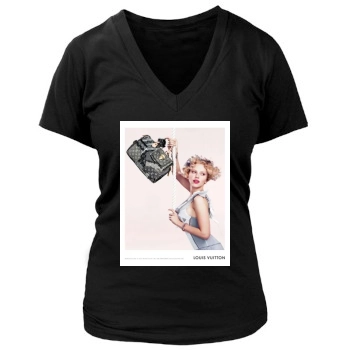 Scarlett Johansson Women's Deep V-Neck TShirt