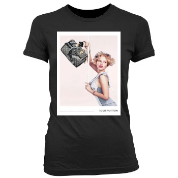 Scarlett Johansson Women's Junior Cut Crewneck T-Shirt