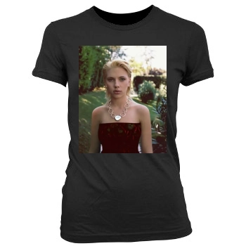 Scarlett Johansson Women's Junior Cut Crewneck T-Shirt