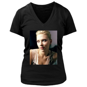 Scarlett Johansson Women's Deep V-Neck TShirt