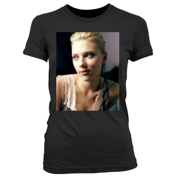 Scarlett Johansson Women's Junior Cut Crewneck T-Shirt