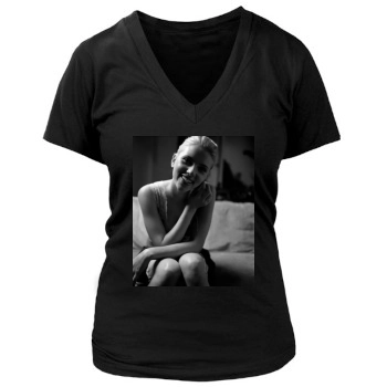 Scarlett Johansson Women's Deep V-Neck TShirt