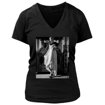 Scarlett Johansson Women's Deep V-Neck TShirt