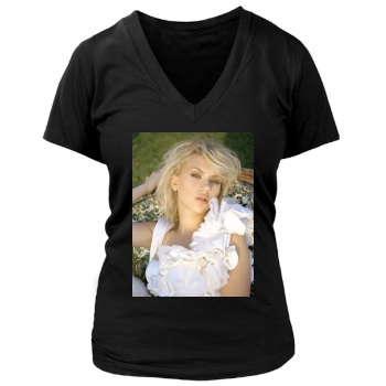 Scarlett Johansson Women's Deep V-Neck TShirt