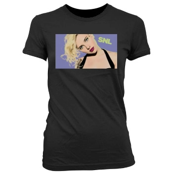 Scarlett Johansson Women's Junior Cut Crewneck T-Shirt