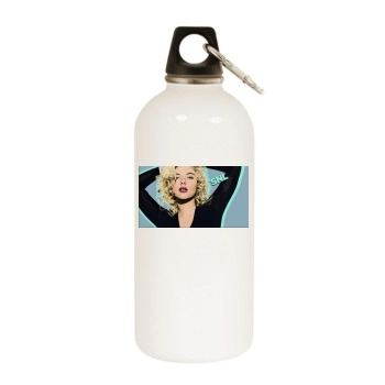 Scarlett Johansson White Water Bottle With Carabiner