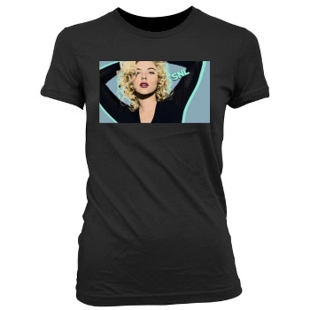 Scarlett Johansson Women's Junior Cut Crewneck T-Shirt