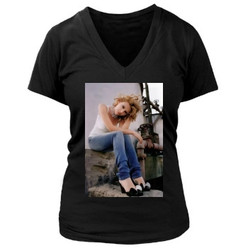 Scarlett Johansson Women's Deep V-Neck TShirt