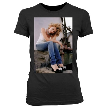 Scarlett Johansson Women's Junior Cut Crewneck T-Shirt