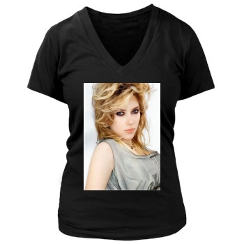 Scarlett Johansson Women's Deep V-Neck TShirt