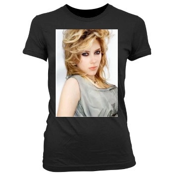 Scarlett Johansson Women's Junior Cut Crewneck T-Shirt