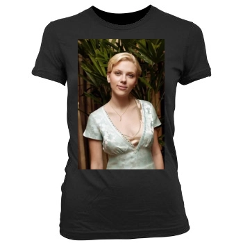 Scarlett Johansson Women's Junior Cut Crewneck T-Shirt