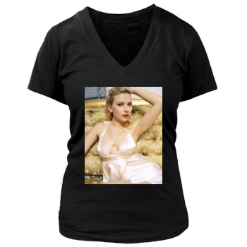 Scarlett Johansson Women's Deep V-Neck TShirt