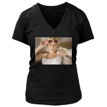 Scarlett Johansson Women's Deep V-Neck TShirt