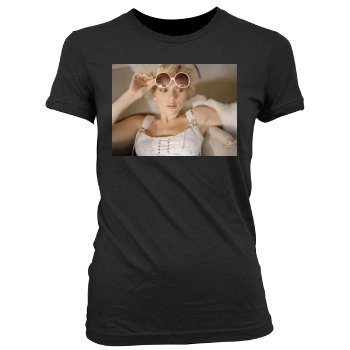 Scarlett Johansson Women's Junior Cut Crewneck T-Shirt