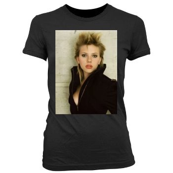 Scarlett Johansson Women's Junior Cut Crewneck T-Shirt