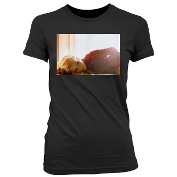 Scarlett Johansson Women's Junior Cut Crewneck T-Shirt