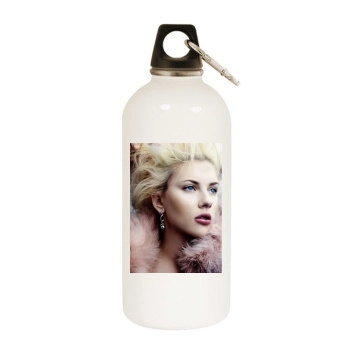 Scarlett Johansson White Water Bottle With Carabiner