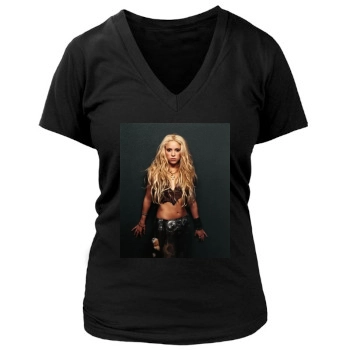 Shakira Women's Deep V-Neck TShirt