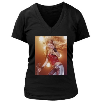 Shakira Women's Deep V-Neck TShirt