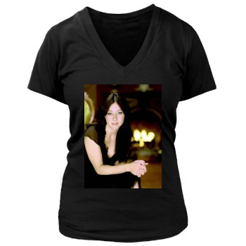 Shannen Doherty Women's Deep V-Neck TShirt