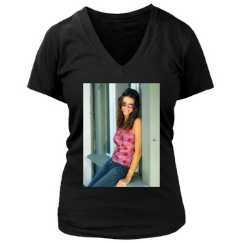 Shannon Elizabeth Women's Deep V-Neck TShirt