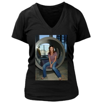 Shannon Elizabeth Women's Deep V-Neck TShirt