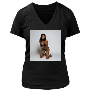 Shannon Elizabeth Women's Deep V-Neck TShirt