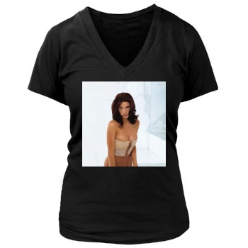 Shannon Elizabeth Women's Deep V-Neck TShirt