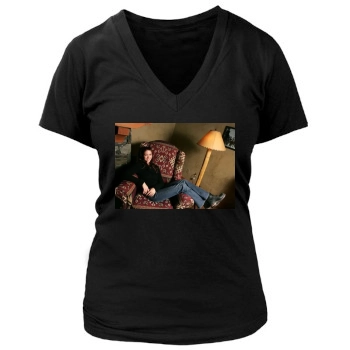 Shannon Elizabeth Women's Deep V-Neck TShirt