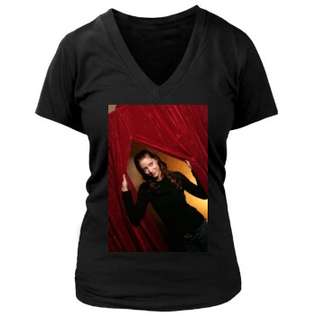 Shannon Elizabeth Women's Deep V-Neck TShirt