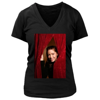 Shannon Elizabeth Women's Deep V-Neck TShirt