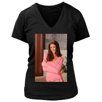 Shannon Elizabeth Women's Deep V-Neck TShirt