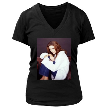 Shannon Elizabeth Women's Deep V-Neck TShirt